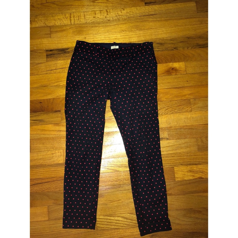 J. Crew Navy & Red Cropped Trousers
